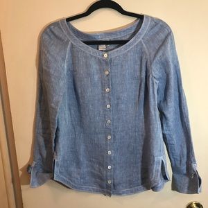 Worth 100% Linen Tunic Style Blouse Size 6